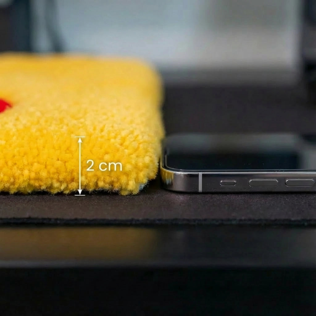 Süngerbob klavye tufting, sarı peluş dokulu, 2 cm kalınlığında.