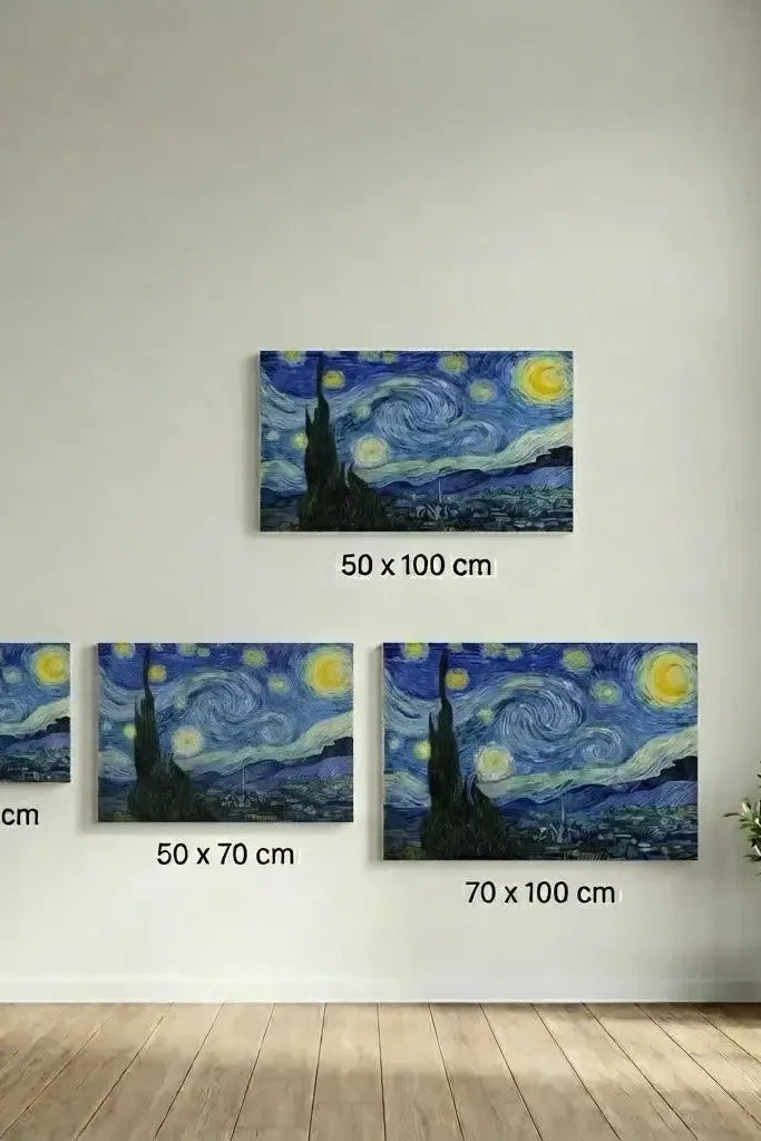 Yüksek çözünürlüklü baskı, dokulu kanvas yüzeyi ve gizli ahşap kasa detayı