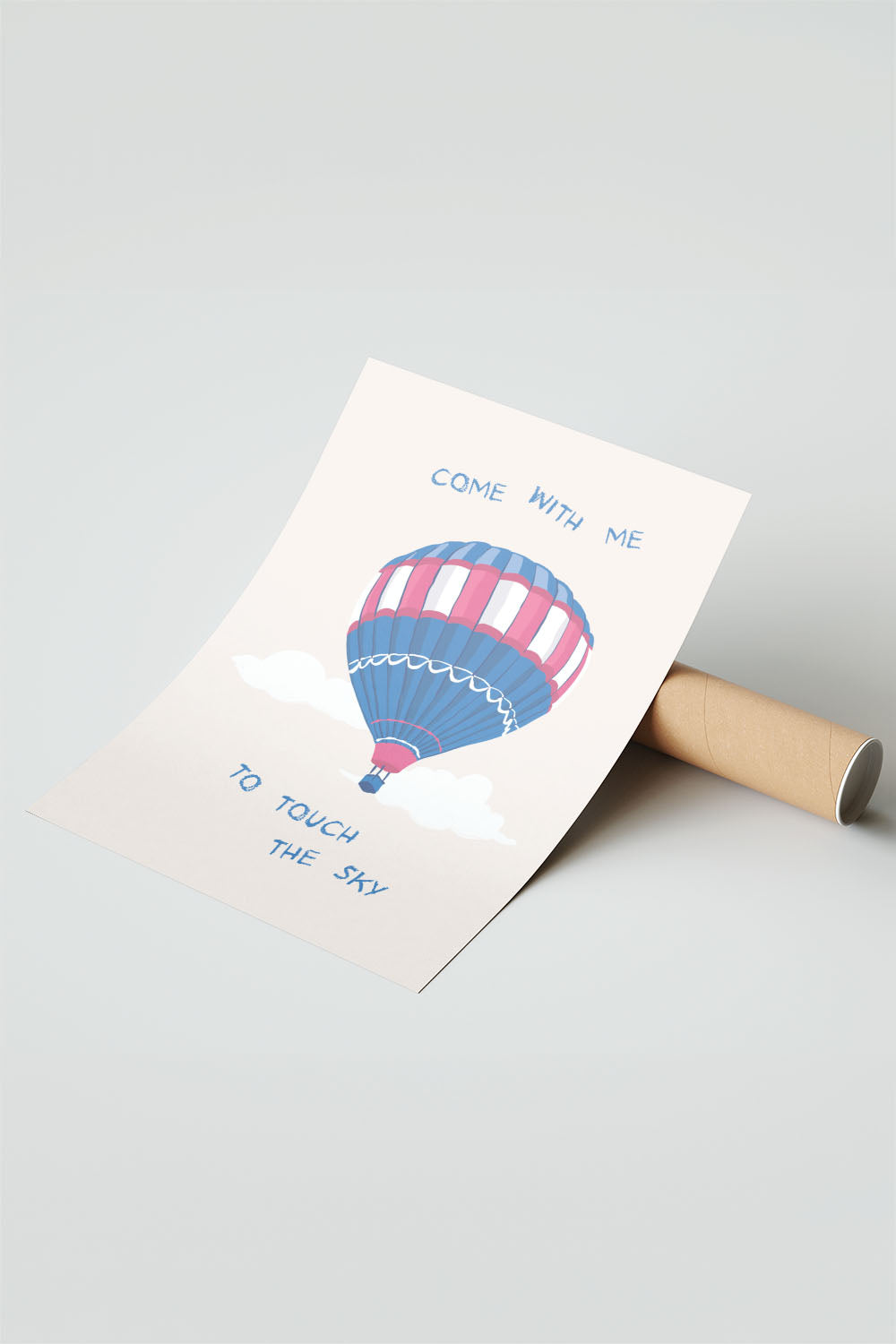 Sıcak Hava Balonu Gökyüzü Temalı Çocuk Odası Çerçeveli Poster