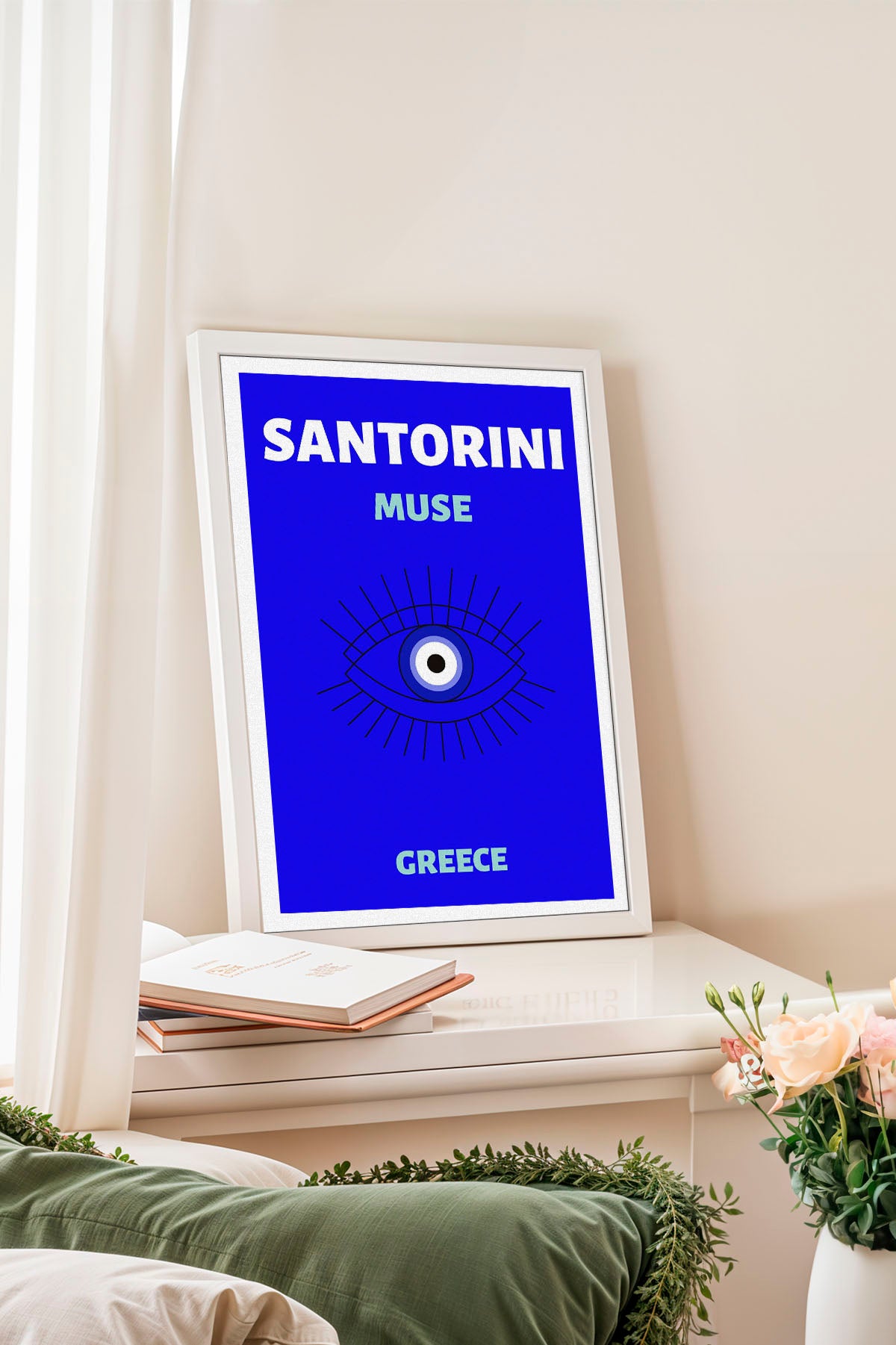 Santorini Muse Evil Eye Blue Poster
