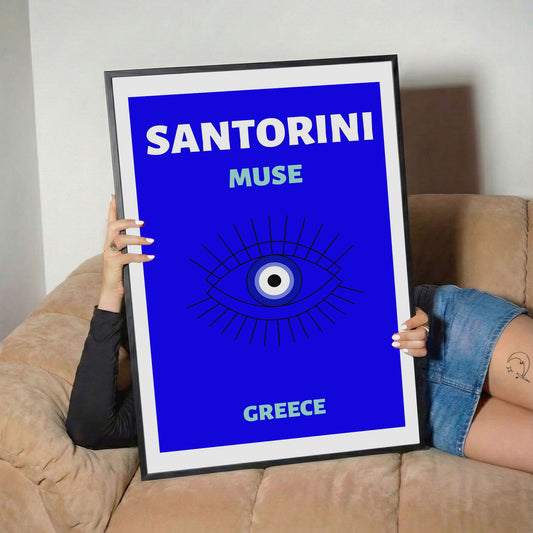 Santorini Muse Evil Eye Blue Poster