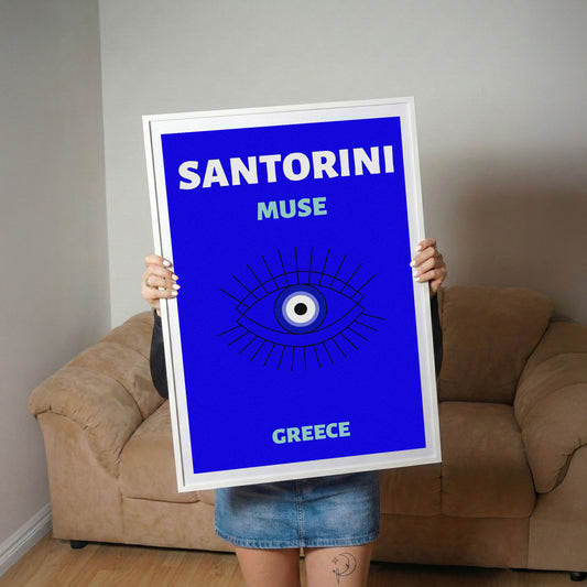 Santorini Muse Evil Eye Blue Poster