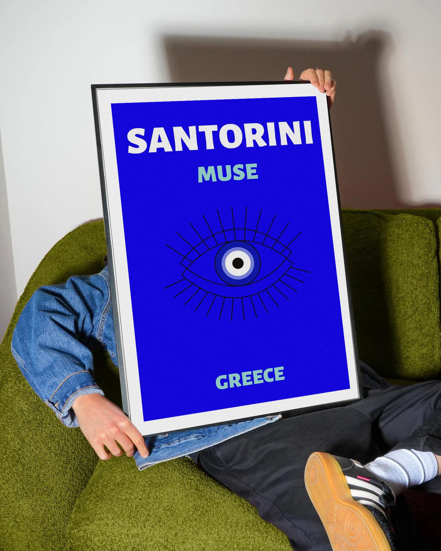Santorini Muse Evil Eye Blue Poster