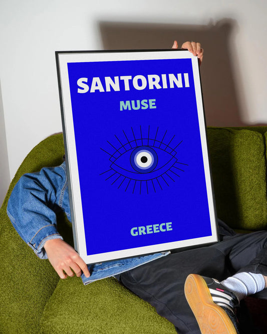 Santorini Muse Evil Eye Blue Poster