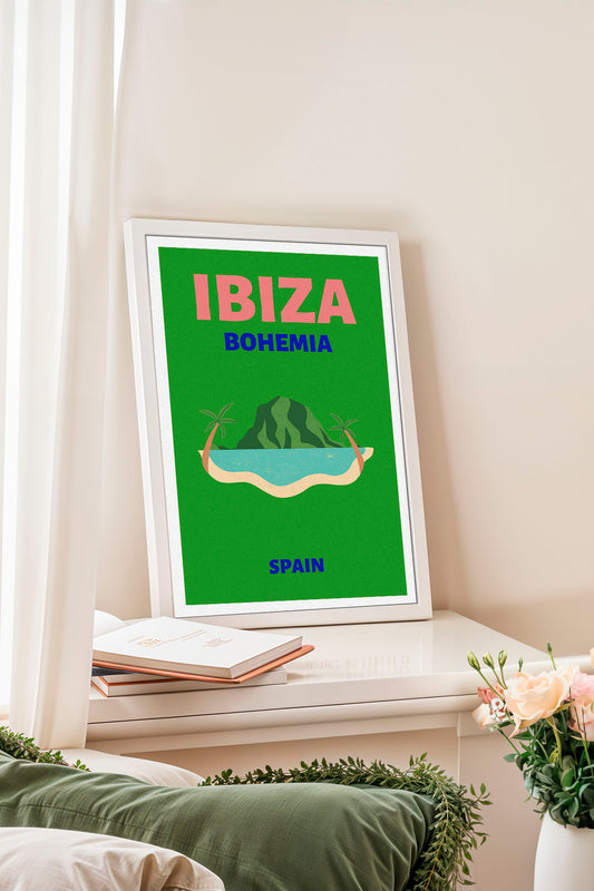 Ibiza Bohemia Green Island Travel Poster