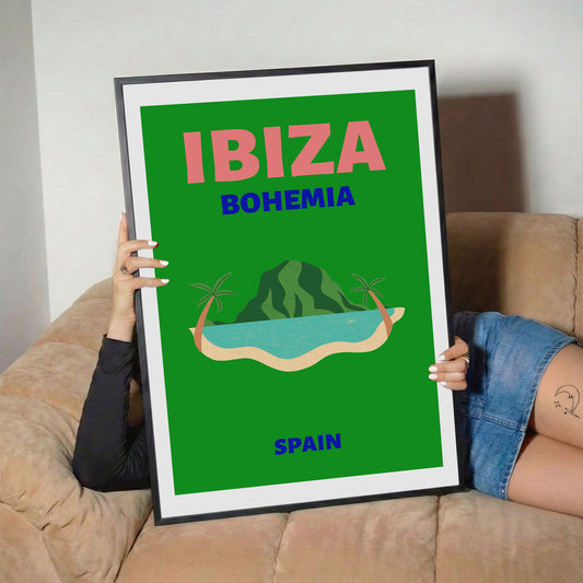 Ibiza Bohemia Green Island Travel Poster