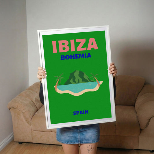 Ibiza Bohemia Green Island Travel Poster
