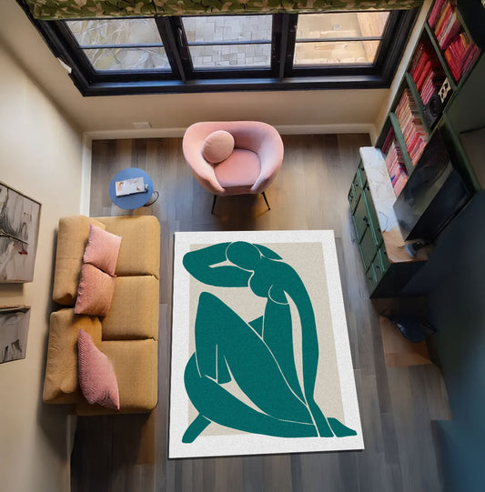 Minimalist Zümrüt Yeşili Halı