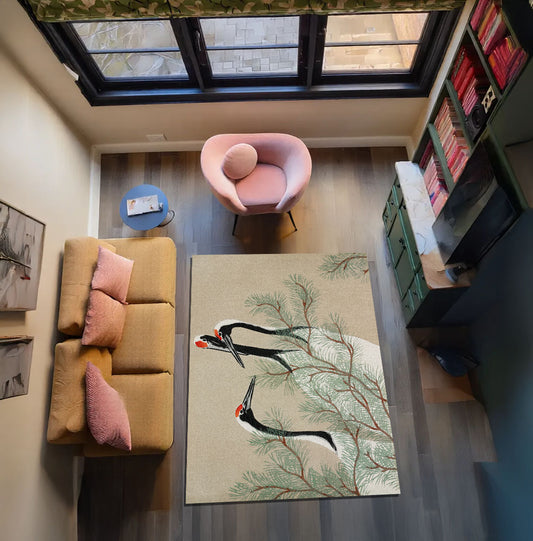 Zen Japanese Crane & Pine Halı