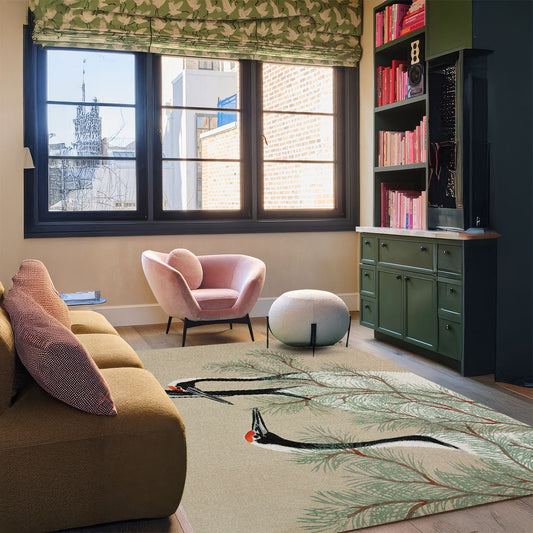 Zen Japanese Crane & Pine Halı