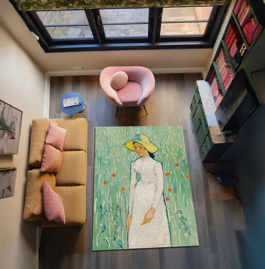 Van Gogh Girl in White Halı