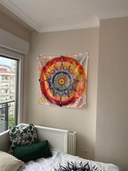Pastel Tonlar Mandala Duvar Örtüsü