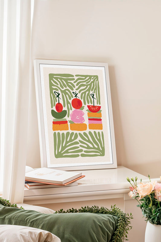 Abstract Tapas and Appetizer Art Poster