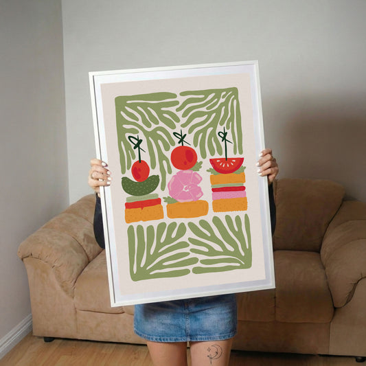 Abstract Tapas and Appetizer Art Poster