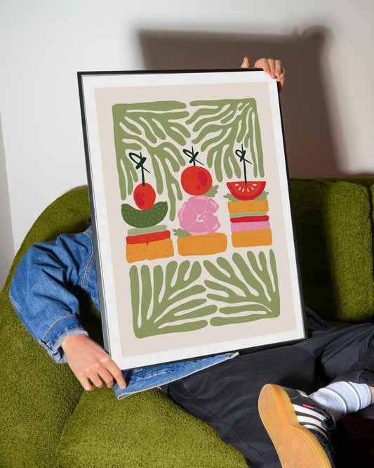 Abstract Tapas and Appetizer Art Poster