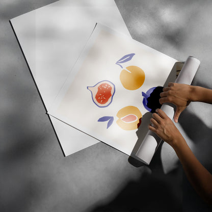 Fig and Peach Abstract Fruit Poster