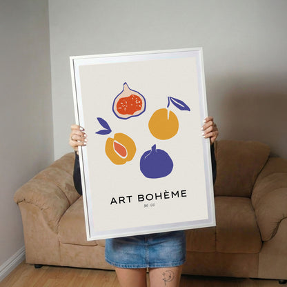 Fig and Peach Abstract Fruit Poster