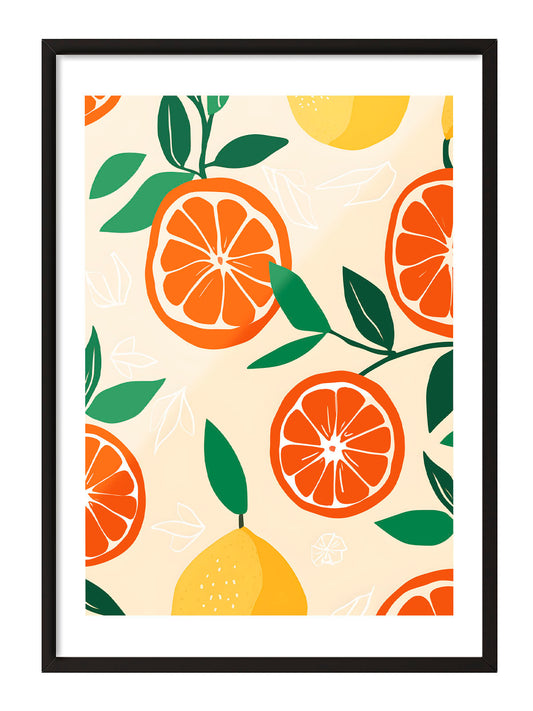 Vivid Orange & Lemon Poster