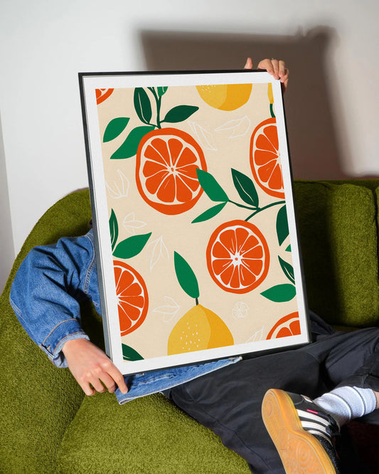 Vivid Orange & Lemon Poster