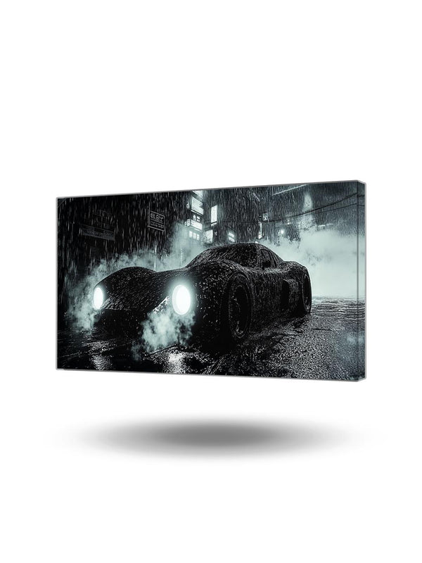 Yağmurlu Gece Araba Kanvas