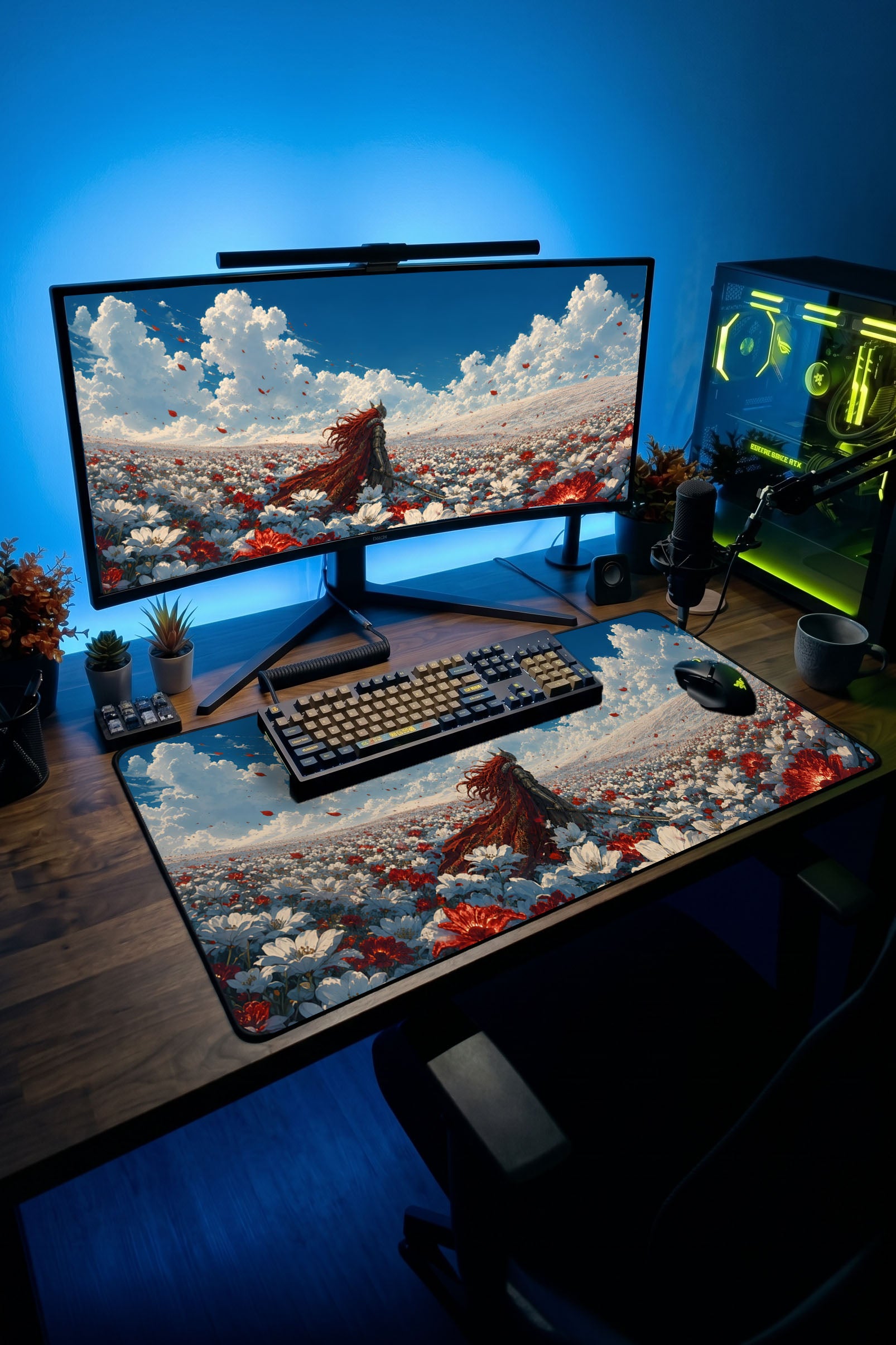 Elden Ring Blade of Miquella desenli büyük boy geniş oyuncu mousepad