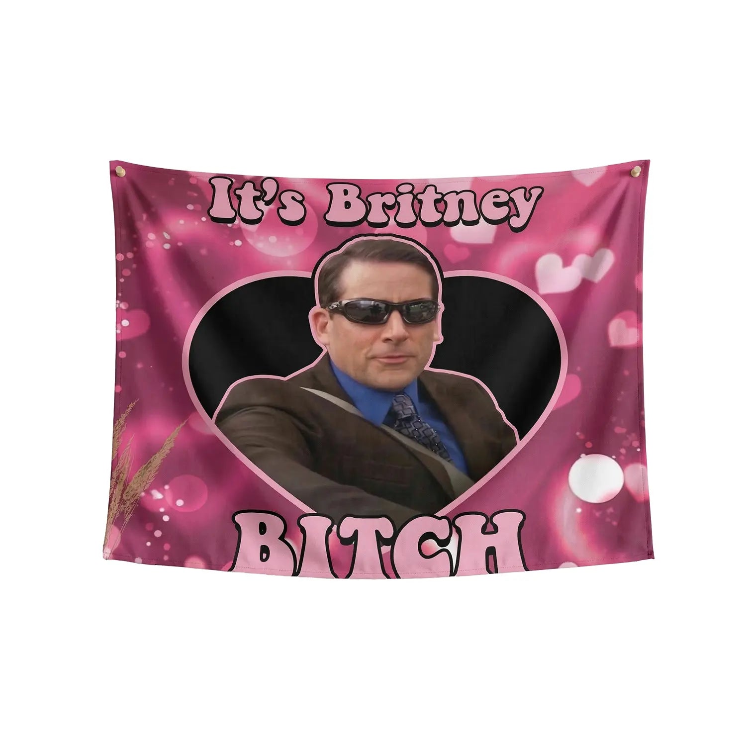 Pembe Britney Bitch temalı Michael Scott komik duvar örtüsü
