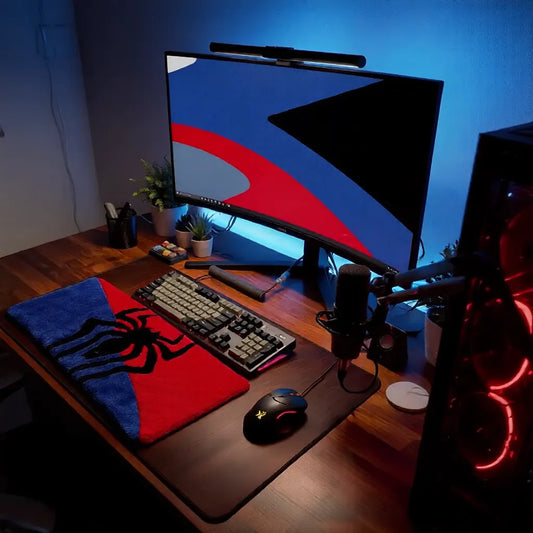 Spiderman kırmızı mavi tufting klavye matı, örümcek logolu, oyuncu masası için.